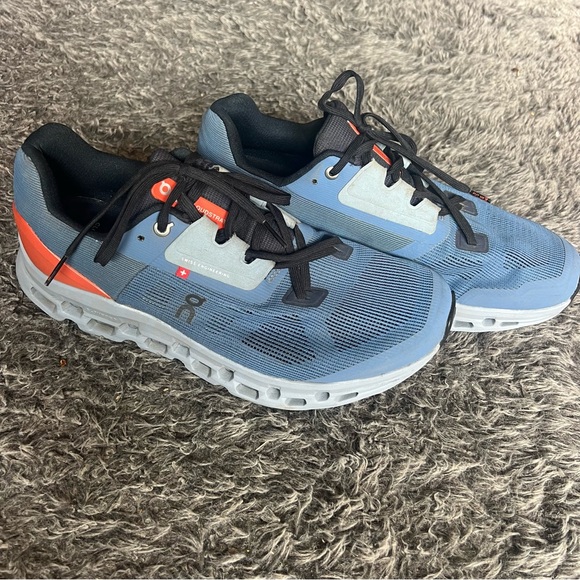 ON Cloudstratus Blue and Gray Sneakers Men 9 - Picture 2 of 5